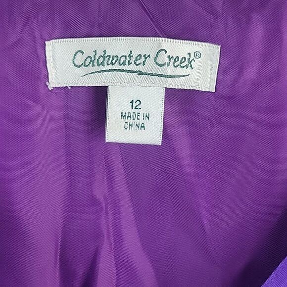 Coldwater Creek, Purple Polka Dot Dress- Size 12 - Picture 4 of 8